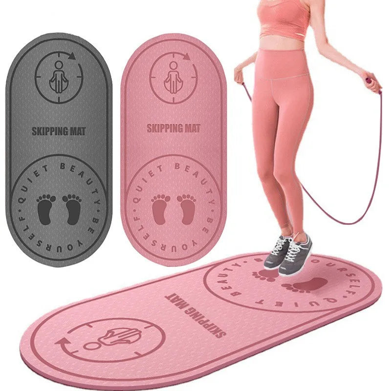 Anti-Noise TPE Non-Slip Jump Rope Mat - Shock Absorbing Exercise and Yoga Pad for Home Gym and Outdoor Fitness