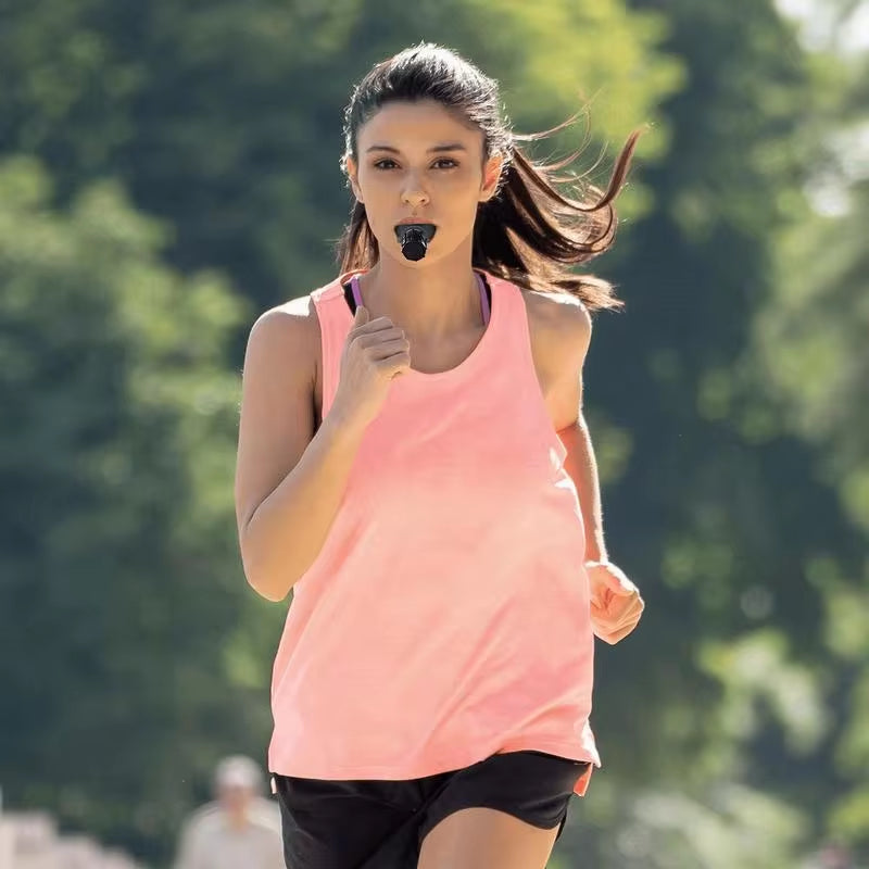 Breathing Trainer Exercise. Mouthpiece Respirator Fitness Equipment 