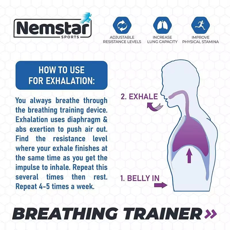 Breathing Trainer Exercise. Mouthpiece Respirator Fitness Equipment 