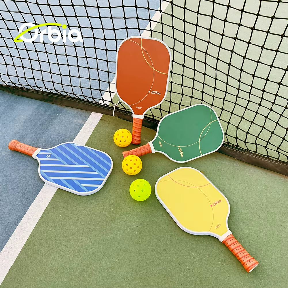 Orbia Sports Pickleball Paddles with 2 Rackets 4 Balls and Net Bag Lightweight Glass Fiber Pickleball Racquets Pickleball Racket