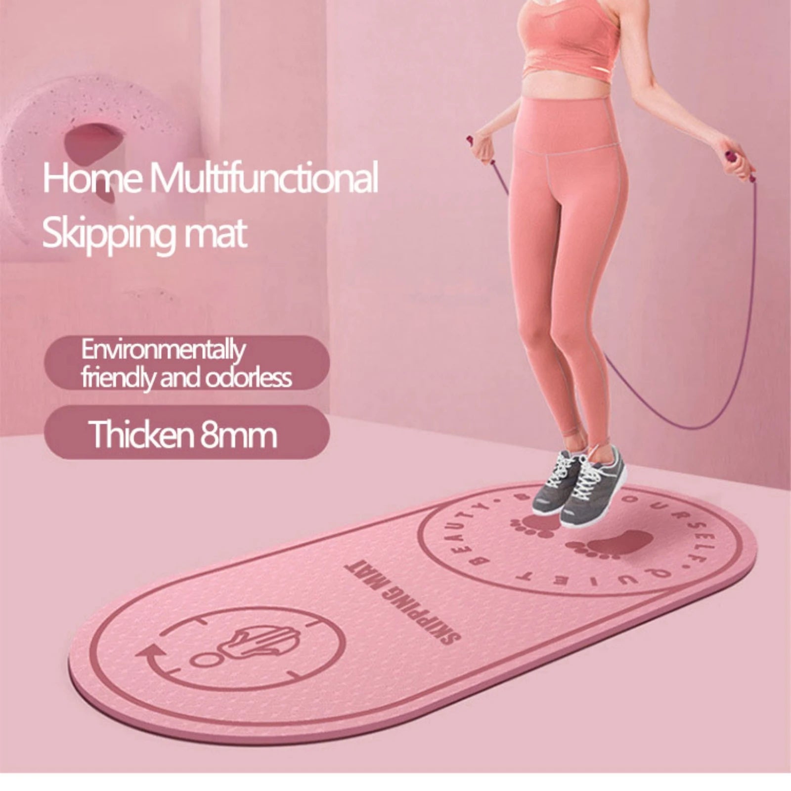 Anti-Noise TPE Non-Slip Jump Rope Mat - Shock Absorbing Exercise and Yoga Pad for Home Gym and Outdoor Fitness