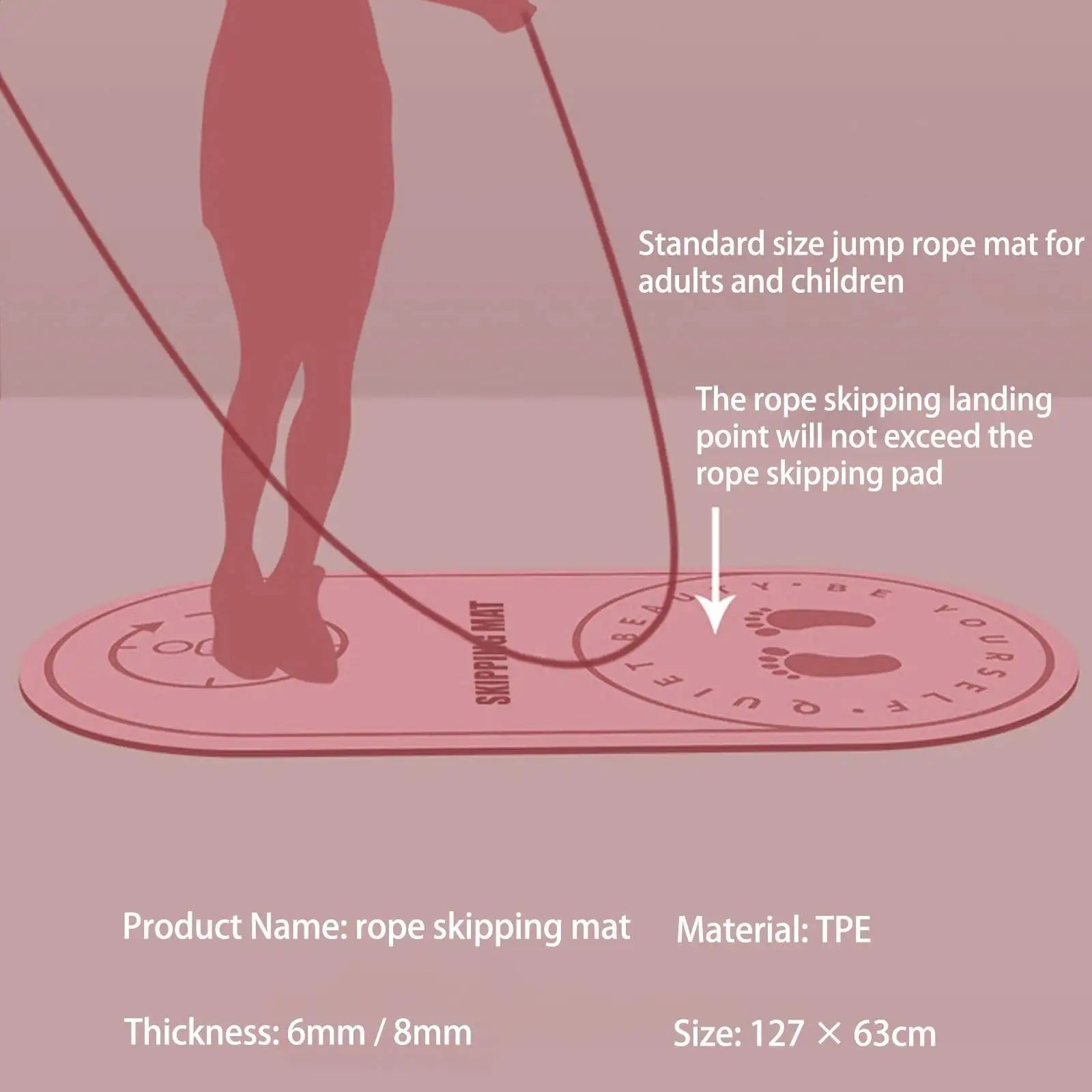 Anti-Noise TPE Non-Slip Jump Rope Mat - Shock Absorbing Exercise and Yoga Pad for Home Gym and Outdoor Fitness